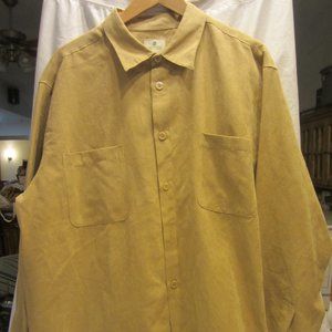 DRESS SHIRT SOLITUDE SUEDELIKE SHIRT, TAN LONG SLEEVES, XL WOMENS